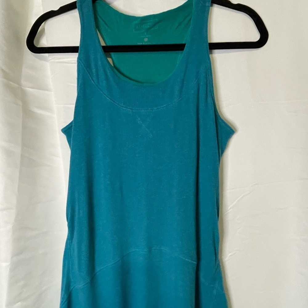 Athleta Blue Ribbed Sleeveless Halter Maxi Dress​​​​ - Picture 2 of 6